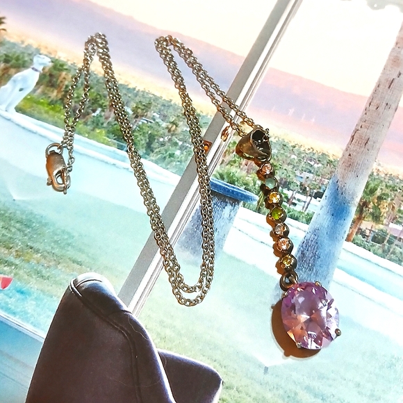 VTG Purple Topaz + More Gems Sterling Silver NECKLACE - Picture 8 of 8